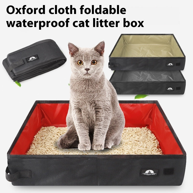 Foldable Waterproof Litter Box – Travel-Ready & Easy Clean!