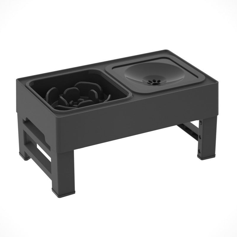 No-Spill Raised Adjustable Elevated Dog Bowl Set with Slow Feeder
