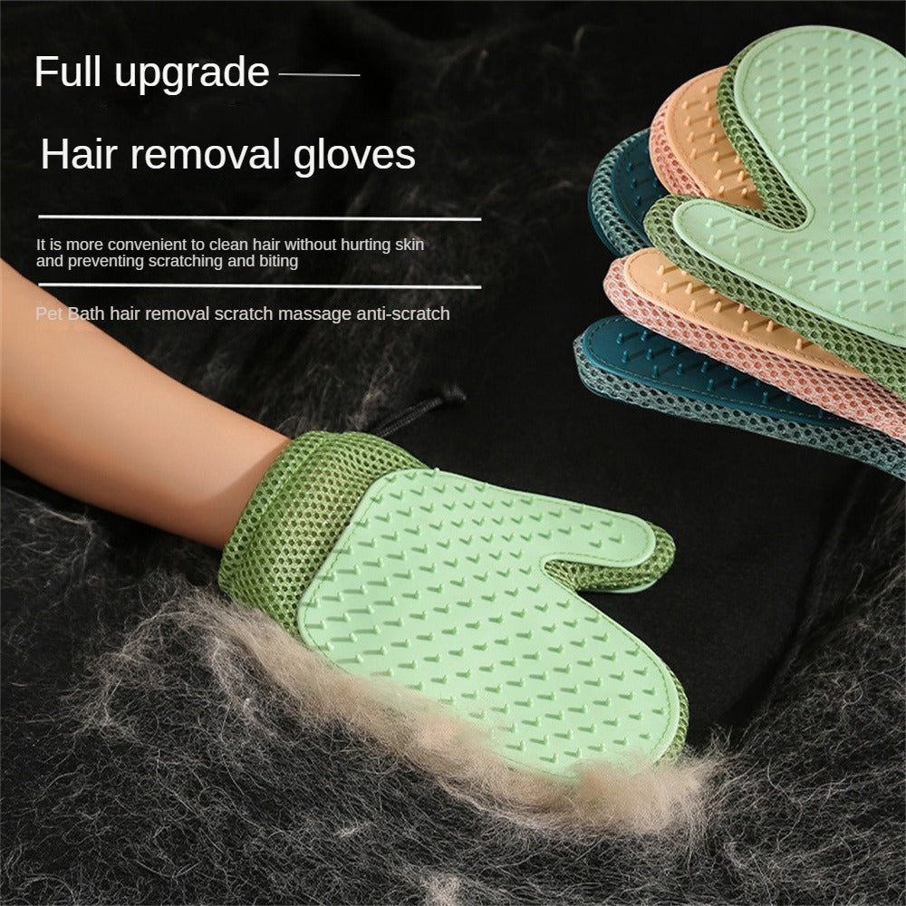 Gentle Grooming Glove Dog & Cat – Shed Pet Hair with Ease