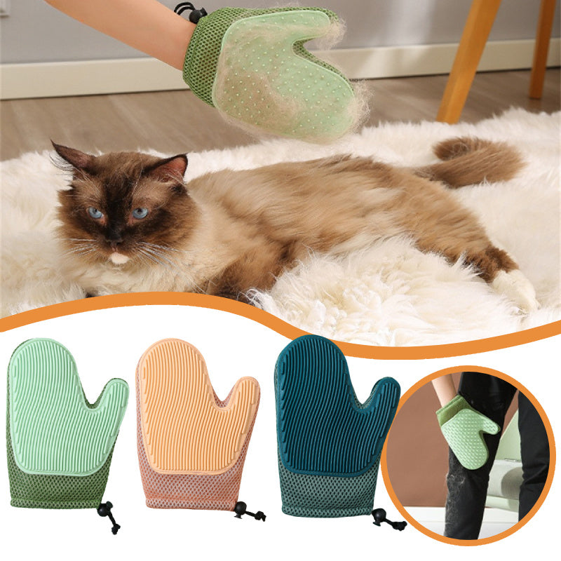 Gentle Grooming Glove Dog & Cat – Shed Pet Hair with Ease