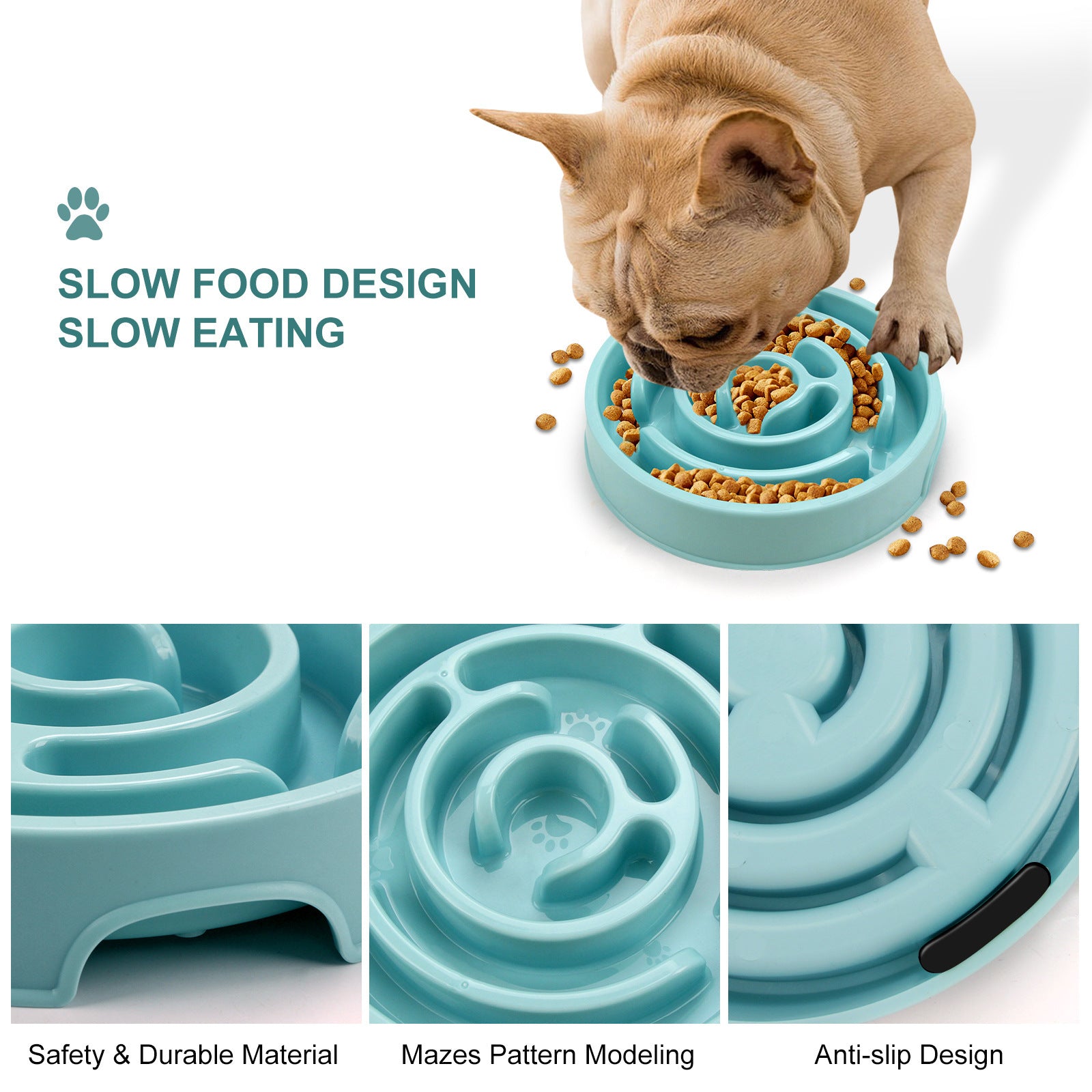 Fun Silicone Slow Feeder Anti-Choke Puzzle Bowl for Happy, Healthy Pups