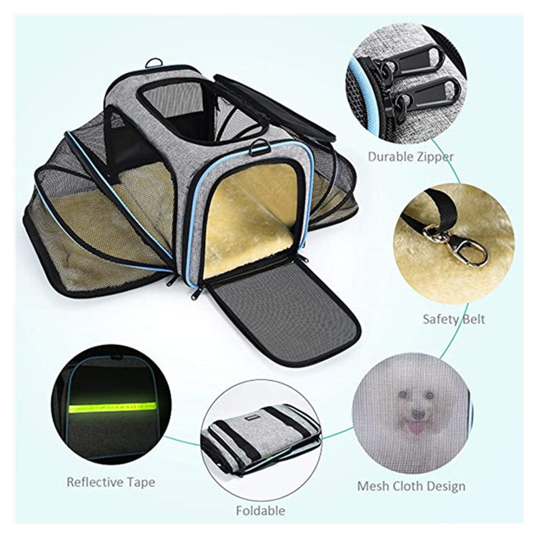 Expandable Pet Travel Bag – Safe, Cozy & Airline Approved!