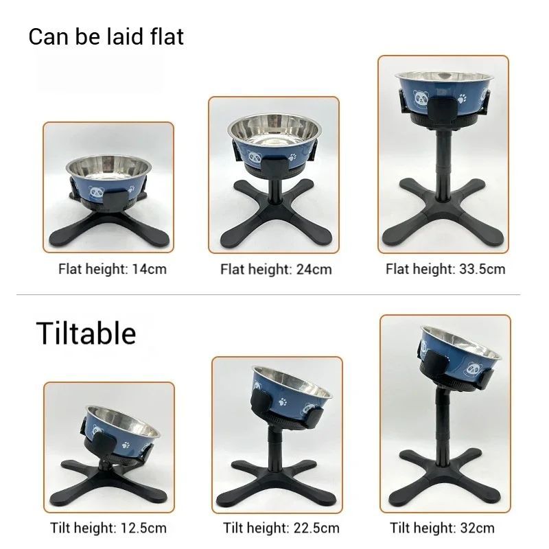 Adjustable Raised No-Slip Dog Bowl for Medium & Large Dogs