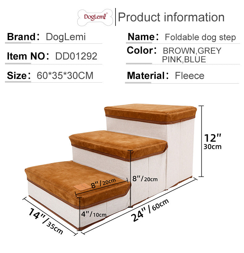 Foldable Dog Steps – Help Your Dog Reach Beds & Sofas