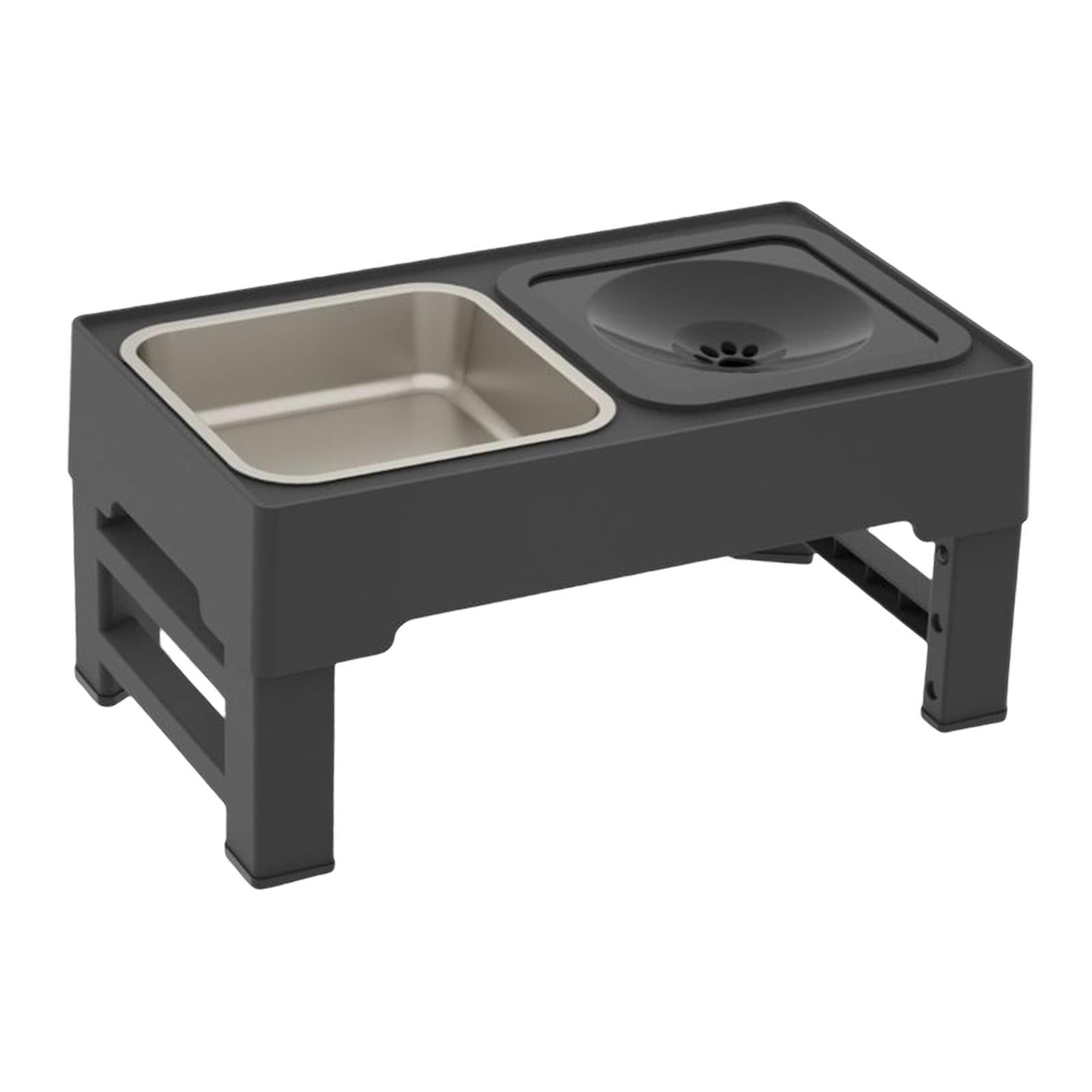 No-Spill Raised Adjustable Elevated Dog Bowl Set with Slow Feeder