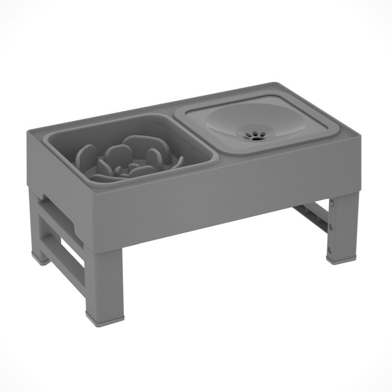 No-Spill Raised Adjustable Elevated Dog Bowl Set with Slow Feeder