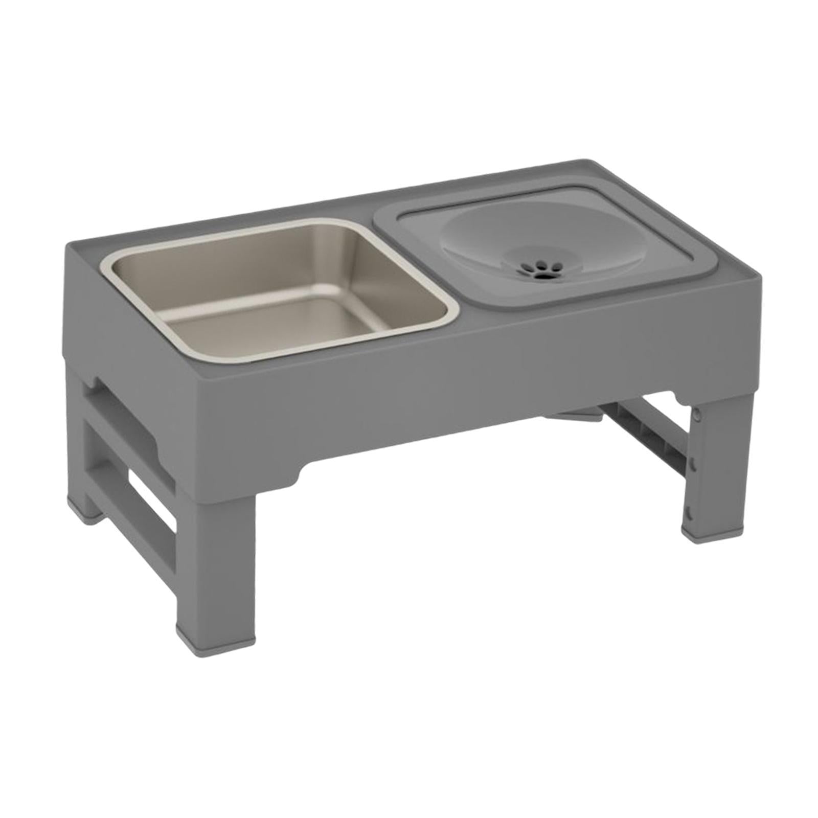 No-Spill Raised Adjustable Elevated Dog Bowl Set with Slow Feeder