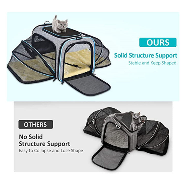 Expandable Pet Travel Bag – Safe, Cozy & Airline Approved!