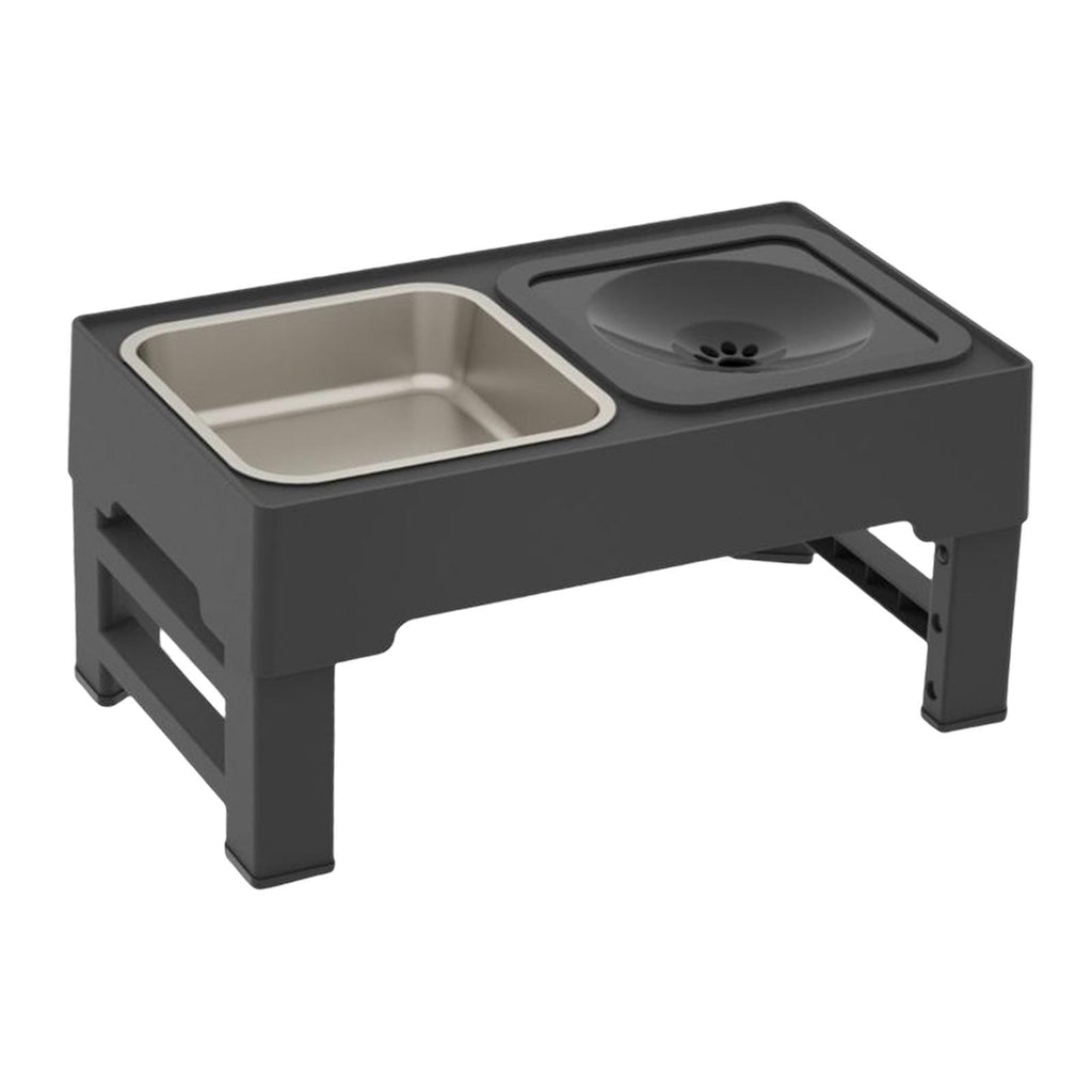 No-Spill Raised Adjustable Elevated Dog Bowl Set with Slow Feeder